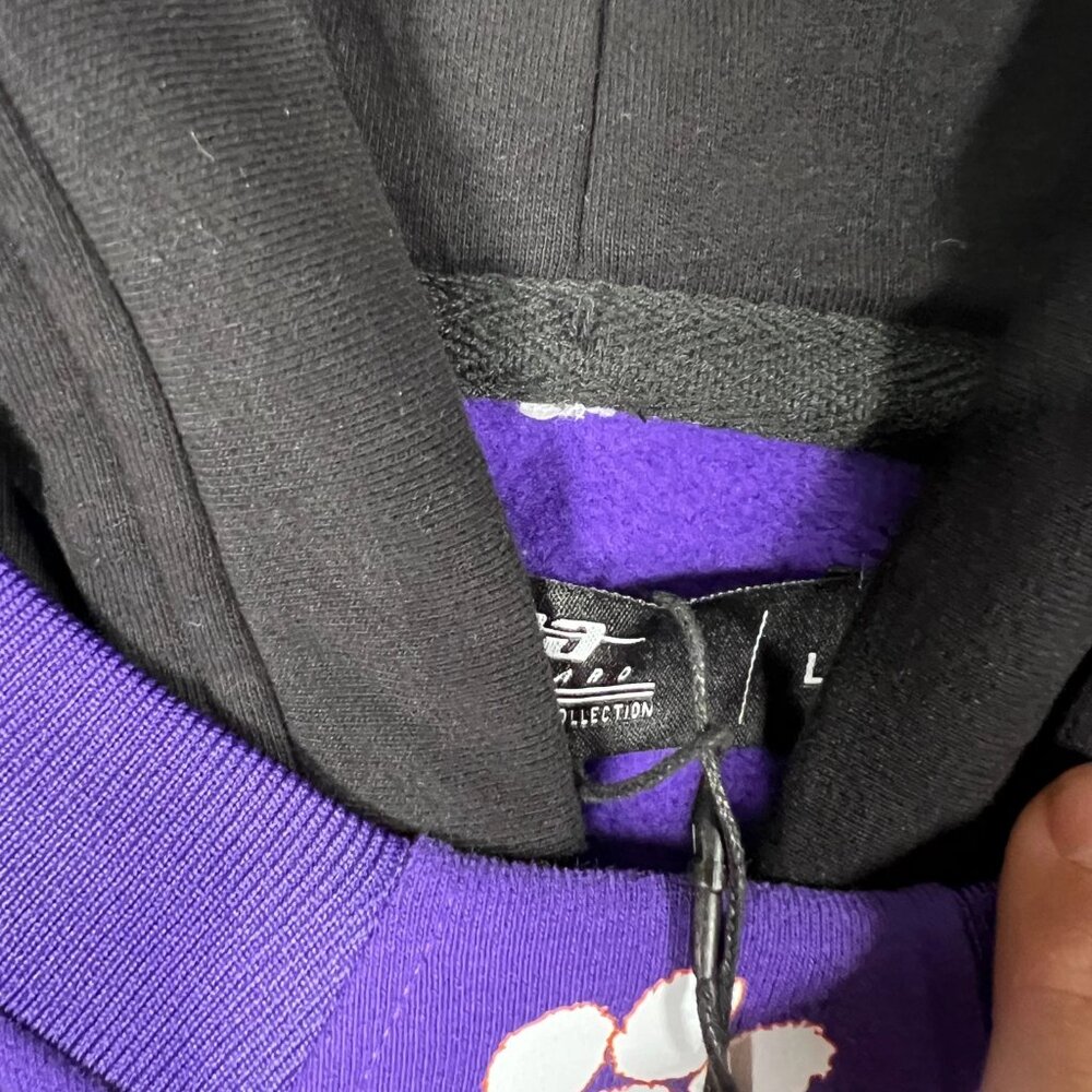 Pro Standard Mens Large Black Striped Clemson Tigers Football Hoodie NWT‎ - Picture 7 of 9